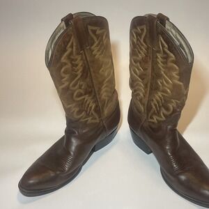 Men's Vintage Brown Leather BOTAS JACA Cowboy Boots 28.5 EE USA 10.5